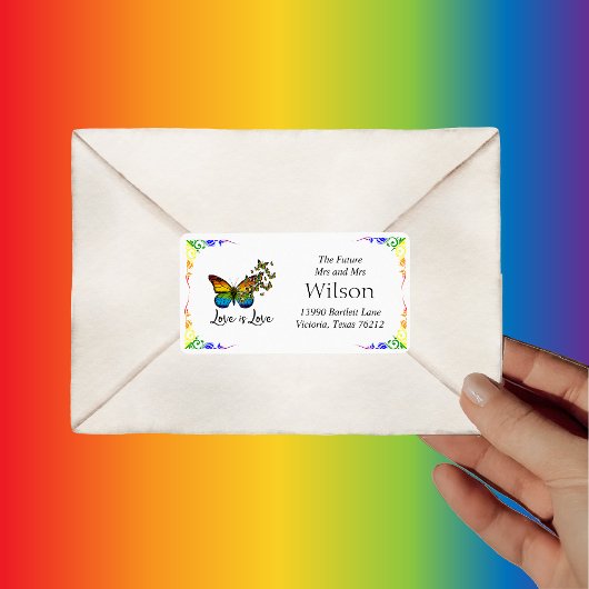 Love Rainbow Return Address Etiket