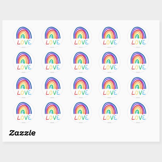 LOVE rainbow Ronde Sticker (Vel)