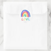 LOVE rainbow Ronde Sticker (Tas)