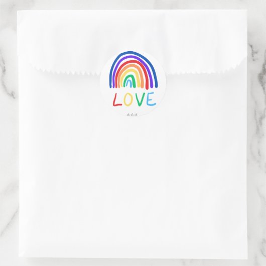 LOVE rainbow Ronde Sticker (Tas)