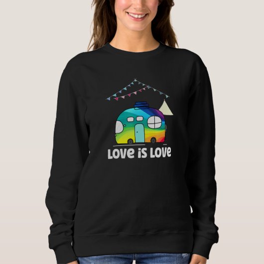 Love Rainbow Rv Camping Lgbt Lesbian P Trui (Voorkant)