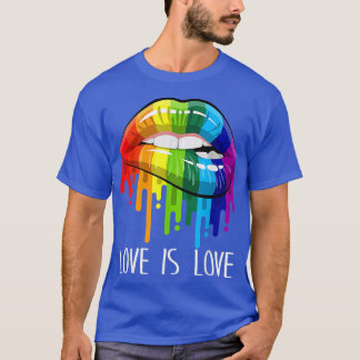 Love Rainbow Sey Lips Cool LGBT Gay Lesbia T-shirt