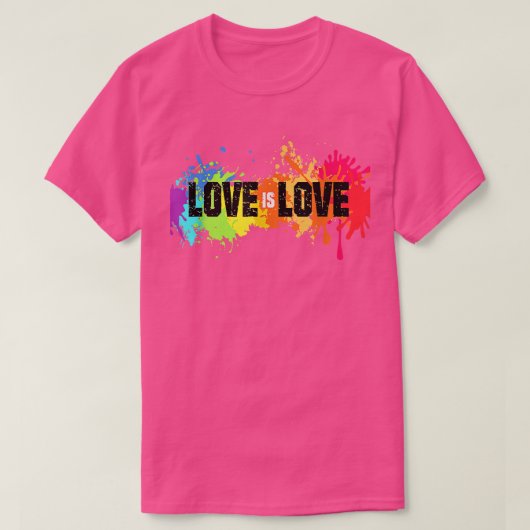 Love Rainbow Splatter LGBT Pride Gay Prid T-shirt (Design voorkant)