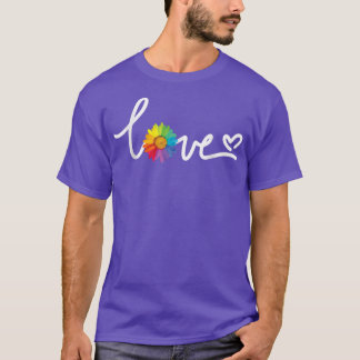 Love Rainbow Sunflower LGBT Gay Lesbian Pr T-shirt