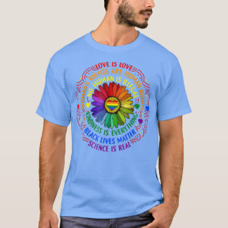 Love Rainbow Sunflower LGBT Gay Lesbian Pr T-shirt