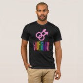 Love Rainbow Text LGBTQ Gay Pride T-shirt (Voorkant volledig)