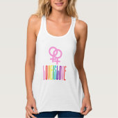 Love Rainbow Text LGBTQ Lesbian Pride Tanktop (Voorkant)