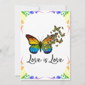 Love Rainbow Theme Vrijgezellenfeest Kaart (Achterkant)