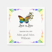 Love Rainbow Theme Weddenschap Dinner Cocktail Servet (Voorkant)