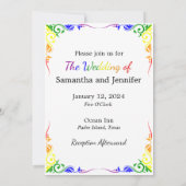 Love Rainbow Theme Wedding Kaart (Achterkant)