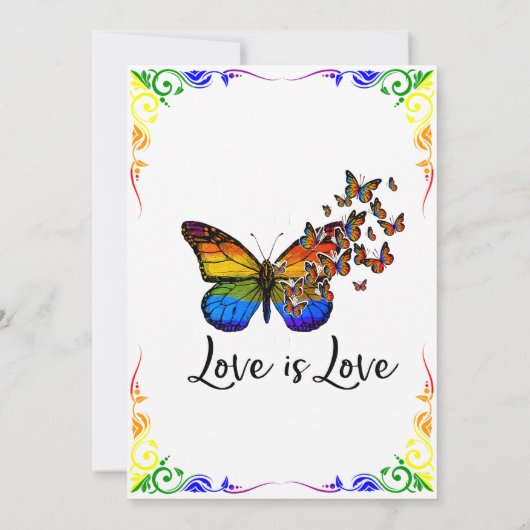 Love Rainbow Theme Wedding RSVP Kaart (Achterkant)