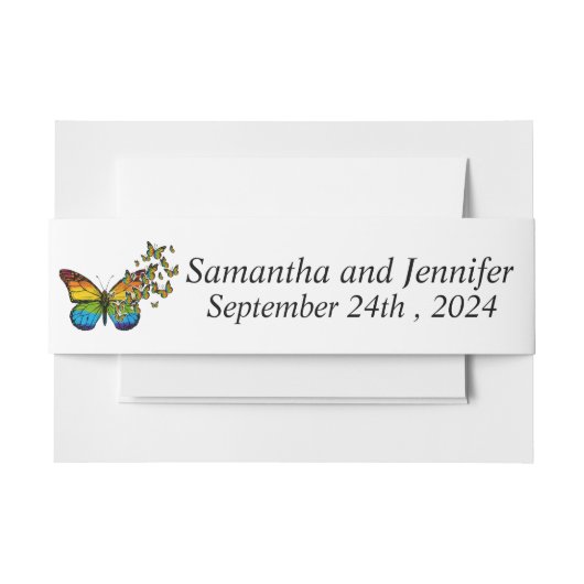 Love Rainbow Theme Wedding Uitnodigingen Wikkel (Voorkant Voorbeeld)