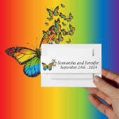 Love Rainbow Theme Wedding Uitnodigingen Wikkel