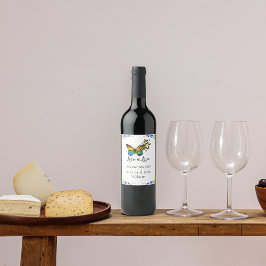 Love Rainbow Theme Wedding Wine Labels Wijn Etiket