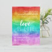 Love Rainbow Waterverf Gay Wedding Kaart (Staand voorkant)