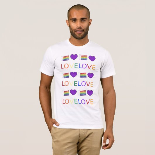 Love Rainbow Wedding Cake Gay Pride Heart T-shirt (Voorkant volledig)