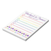 Love Rainbow Wedding Cake Heart Favor Notitieblok (Linkerzijde)