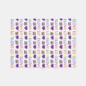 LOVE Rainbow Wedding Cake Paars Heart Gay Pride Fleece Deken (Voorkant (Horizontaal))