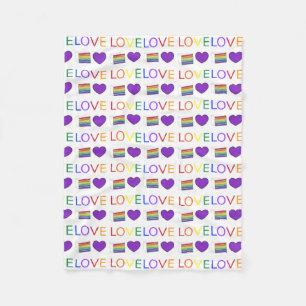 LOVE Rainbow Wedding Cake Paars Heart Gay Pride Fleece Deken