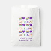 LOVE Rainbow Wedding Cake Paarse Heart Pride Bedankzakje (Voorkant)