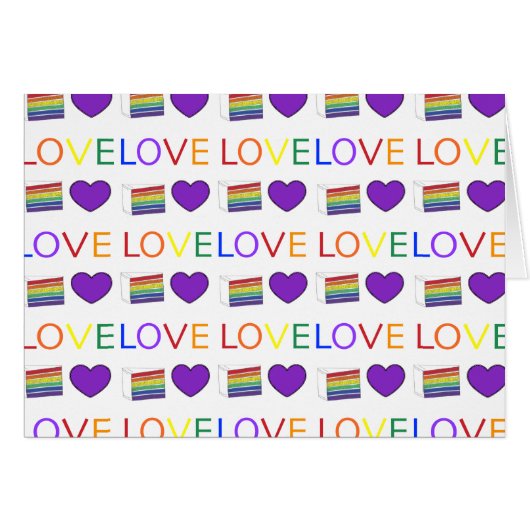 Love Rainbow Wedding Heart Cake Gay Pride (Voorkant Horizontaal)