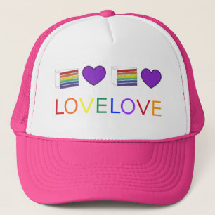Love Rainbow Wedding Heart Cake Gay Pride Trucker Pet