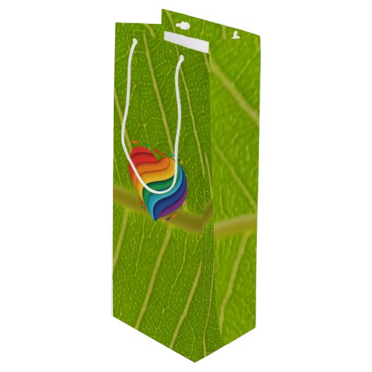 Love Rainbow Wijn Cadeautas (Voorkant Gekanteld)