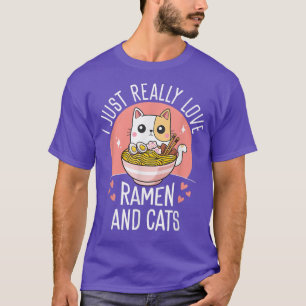 Love Ramen Cat Kawaii Anime T-shirt
