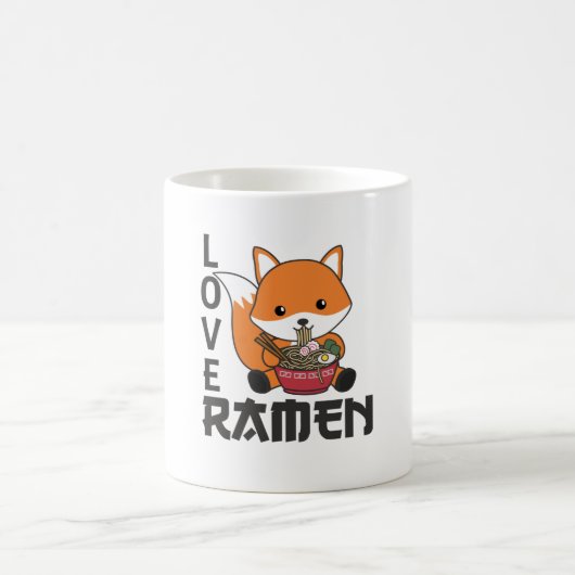 Love Ramen Cute Fox Kawaii Foxes Koffiemok (Center)