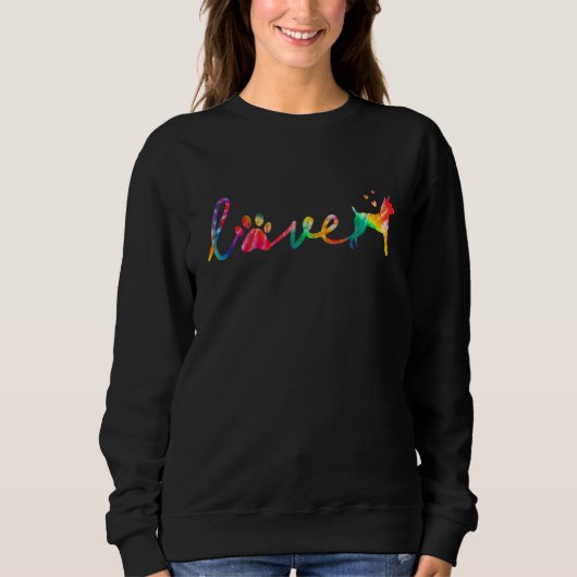 Love Rat Terrier Tie Dye Paw mama Trui (Voorkant)