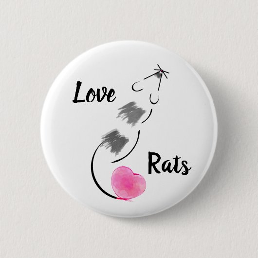 Love Rats - Shaded Ronde Button 5,7 Cm (Voorkant)