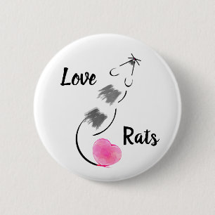 Love Rats - Shaded Ronde Button 5,7 Cm