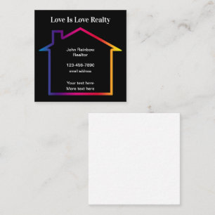 Love Realtor Rainbow House Vierkante Visitekaartje