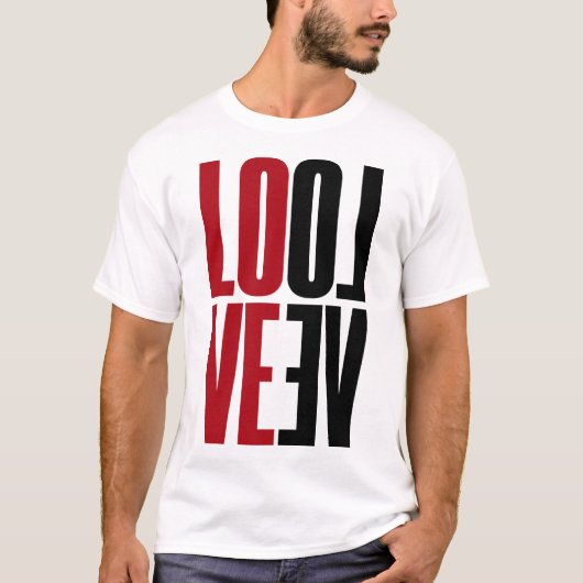 Love Red Black High Typography Vertical Mirror T-shirt (Voorkant)