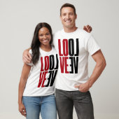 Love Red Black High Typography Vertical Mirror T-shirt (Unisex)