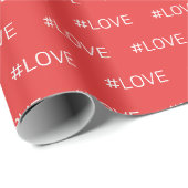 Love Red en White Pattern Cadeaupapier (Rol Hoek)