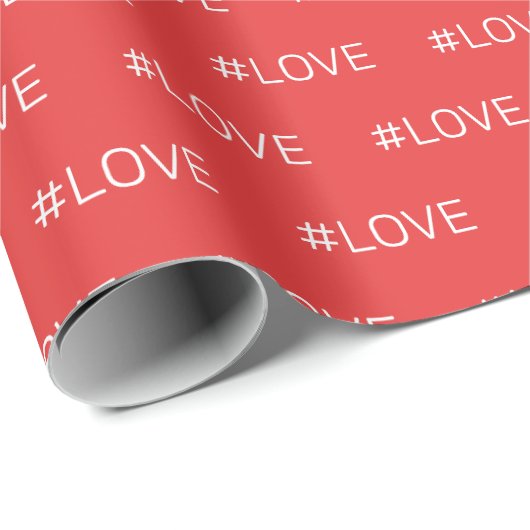 Love Red en White Pattern Cadeaupapier (Rol Hoek)