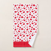 "Love" Red en White Random Heart Random Pattern Bad Handdoek (Handdoek)