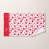 "Love" Red en White Random Heart Random Pattern Bad Handdoek (Handdoek)
