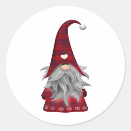  Love Red Gnome met hartenkop Klassieke Ronde Ronde Sticker