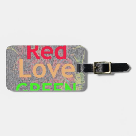 LOVE RED GOLDEN GREEN BAGAGELABEL (Voorkant horizontaal)