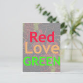 LOVE RED GOLDEN GREEN BRIEFKAART (Staand voorkant)