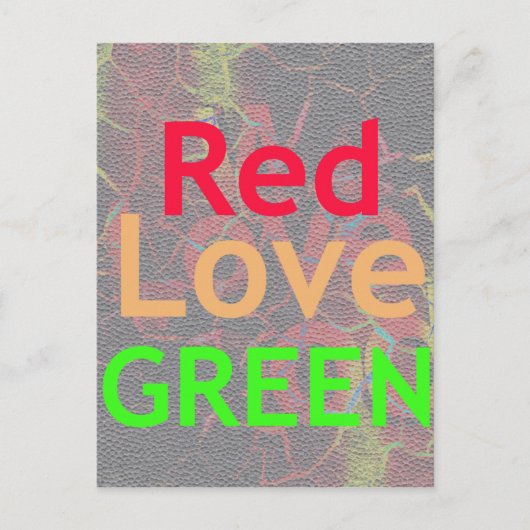 LOVE RED GOLDEN GREEN BRIEFKAART (Voorkant)
