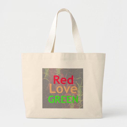 LOVE RED GOLDEN GREEN GROTE TOTE BAG (Voorkant)