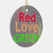 LOVE RED GOLDEN GREEN KERAMISCH ORNAMENT (Rechts)
