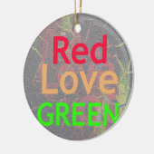 LOVE RED GOLDEN GREEN KERAMISCH ORNAMENT (Links)