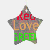 LOVE RED GOLDEN GREEN KERAMISCH ORNAMENT (Rechts)