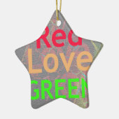 LOVE RED GOLDEN GREEN KERAMISCH ORNAMENT (Links)