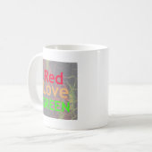 LOVE RED GOLDEN GREEN KOFFIEMOK (Voorkant links)