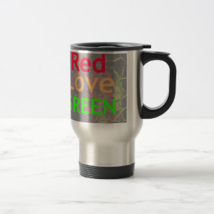 LOVE RED GOLDEN GREEN: Krachtige Abstracte Kleur S Reisbeker